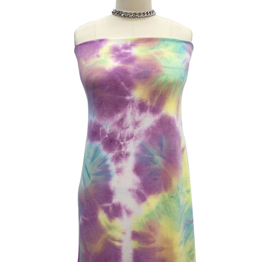 PT-2521-506-ORCHID-TURQUOISE-BANANA - HAND TIE DYE FRENCH TERRY 63%POLY  33%RAYON  4% SPANDEX